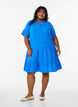 Short A-line dress in cotton muslin, Blue, Model image number 1