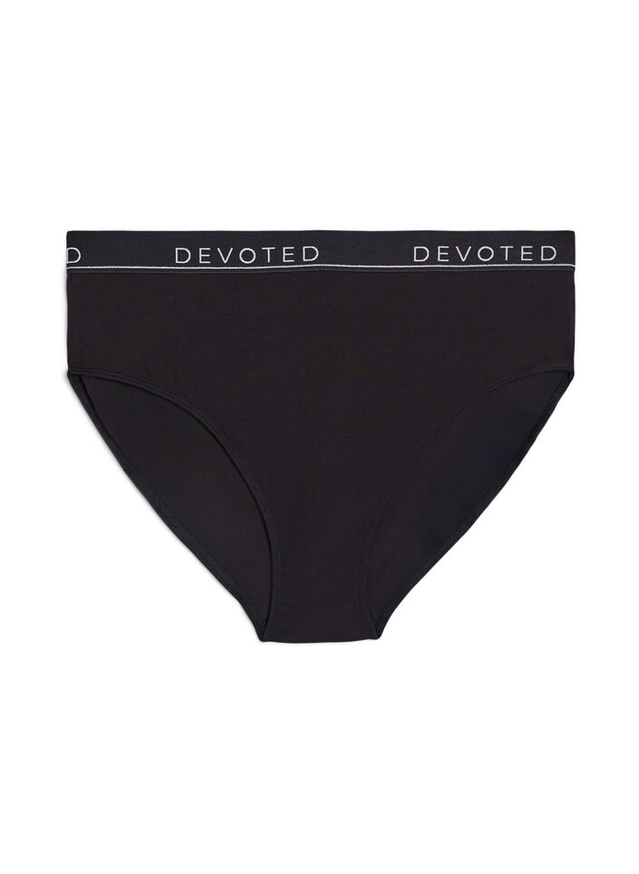 Cotton knickers with a regular waist, Black, Packshot image number 0
