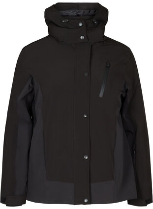 Ski jacket with a removable hood, Black w black, Packshot image number 0