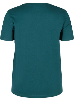 Short-sleeved T-shirt with V-neck and mesh, Ponderosa Pine, Packshot image number 1