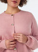 Cardigan in a soft knit with gold-coloured buttons, Red, Model image number 3