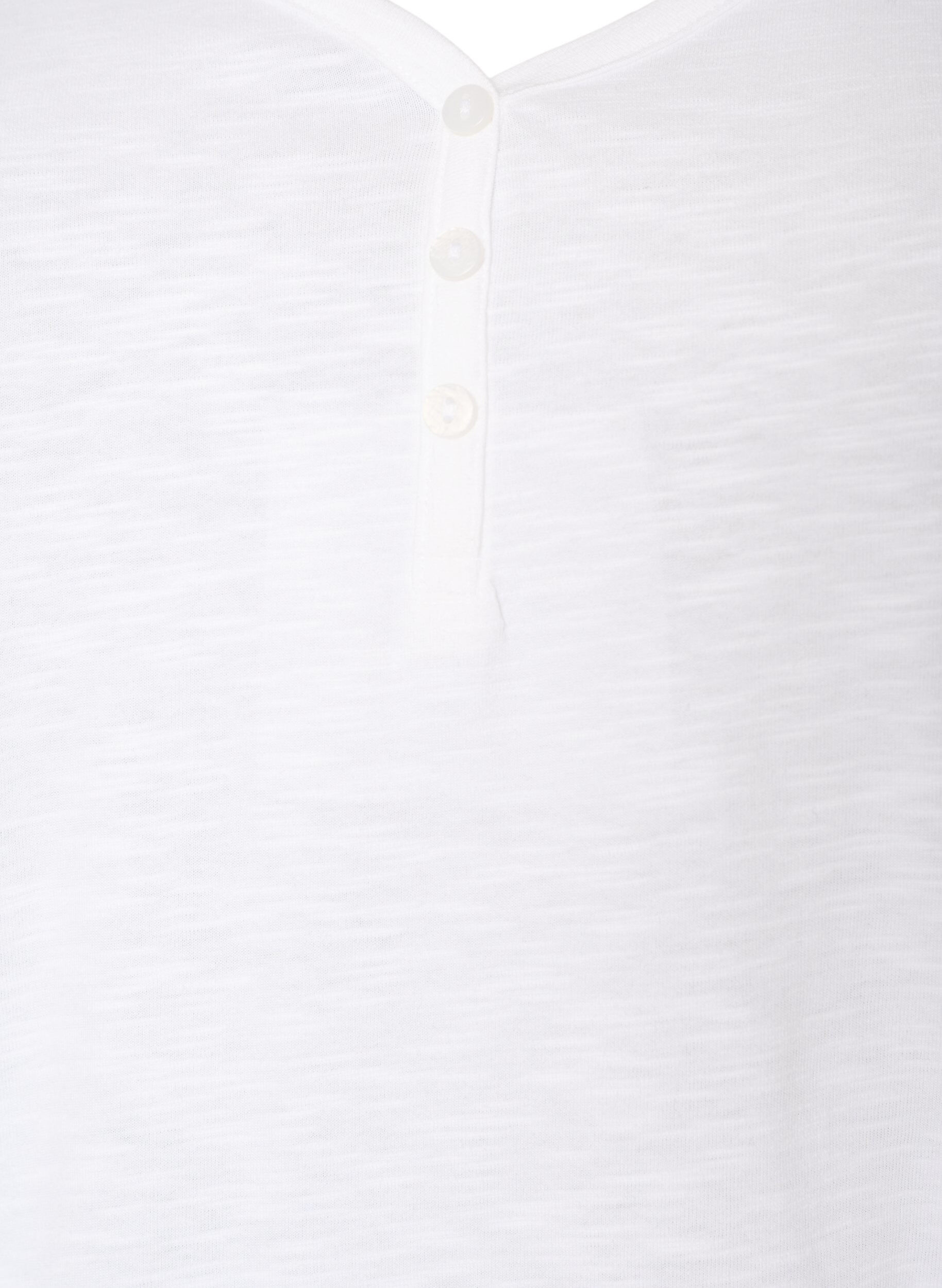 Zizzifashion Tank top in organic cotton with V-neck and buttons, White, Packshot image number 2