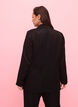 Tone-on-tone jacquard blazer in viscose, Black, Model image number 1