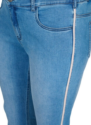 Cropped Sanna jeans with side stripe, Light blue denim, Packshot image number 2