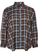 Checked shirt with a loose fit, Brown, Packshot image number 0