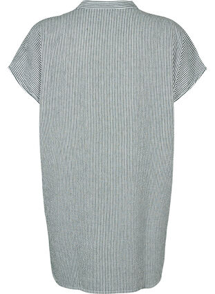 Short-sleeved cotton shirt with stripes, Scarab Stripe, Packshot image number 1