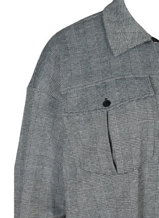 Long checkered shirt with chest pockets, Black Check , Packshot image number 3