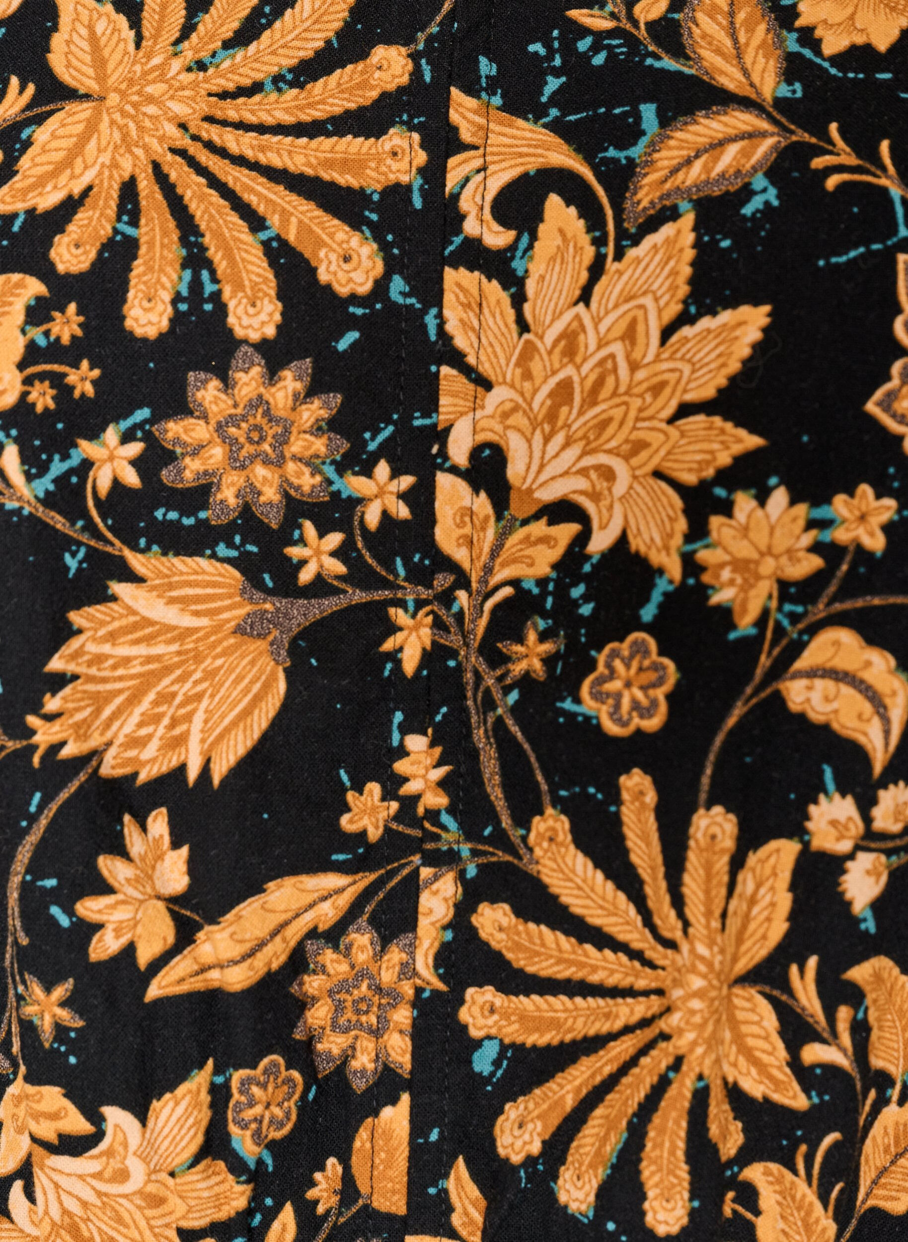 Zizzifashion Floral cotton blouse with tie-fastening, Orange, Packshot image number 2