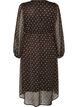 Chiffon dress with polka dots and long sleeves, Brown, Packshot image number 1