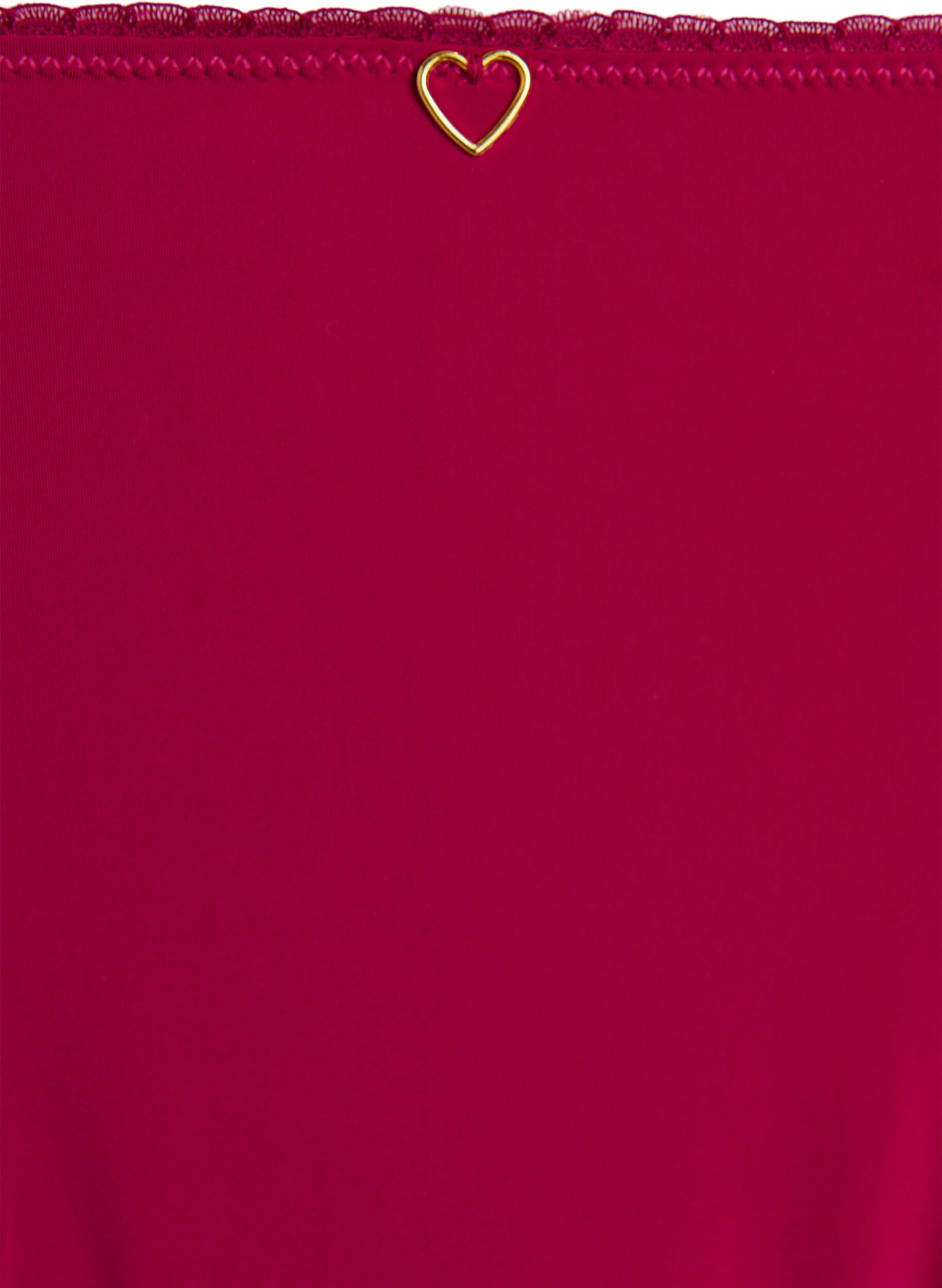 Zizzifashion Microfiber Brazilian briefs with lace, Boysenberry, Packshot image number 2