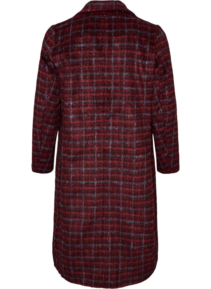 Checked coat with pockets, Red, Packshot