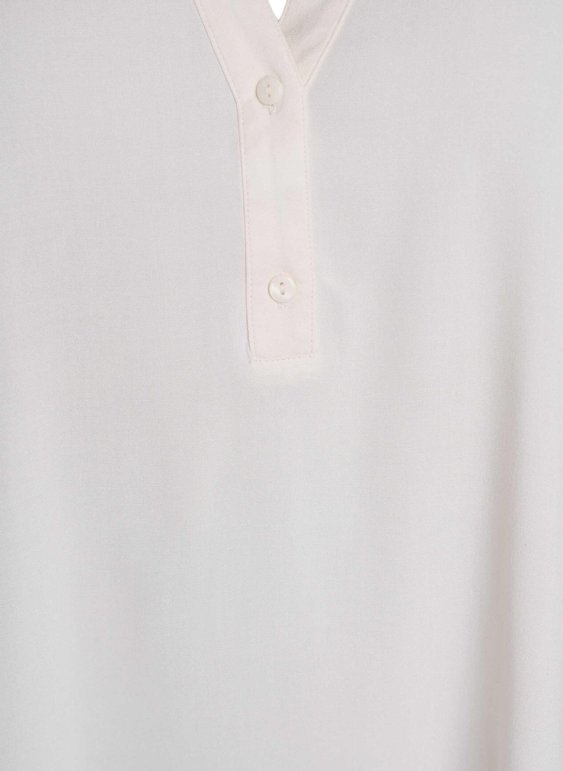 Zizzifashion Sleeveless viscose blouse, Vanilla, Packshot image number 2