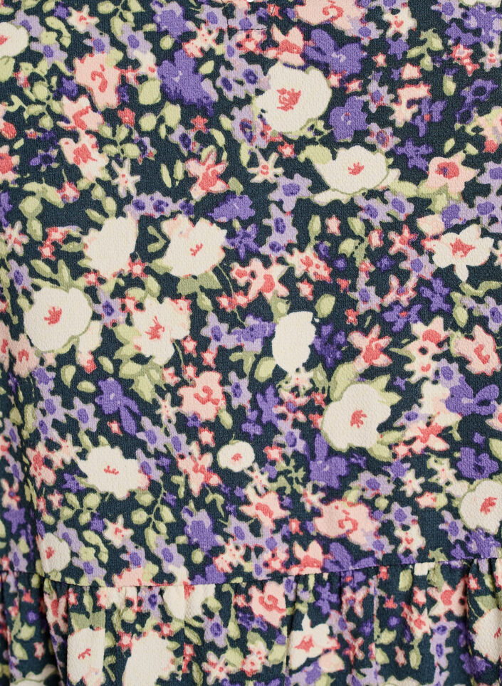 Short sleeve dress with a-line and cutlines, Purple, Packshot image number 2