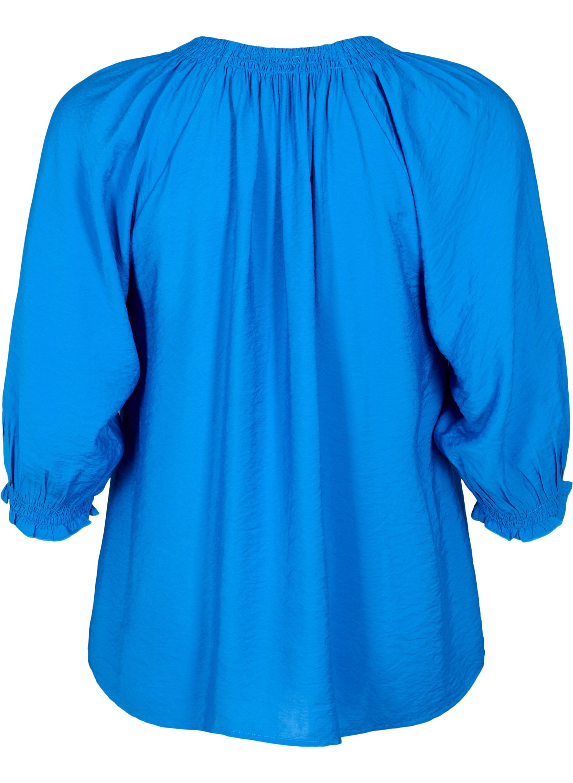 Zizzifashion A-shape viscose blouse with 3/4 sleeves, Strong Blue, Packshot image number 1
