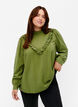 Viscose blouse with frills, Loden Green, Model image number 0