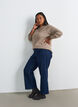Melange knit blouse with round neck, Beige, Model image number 1