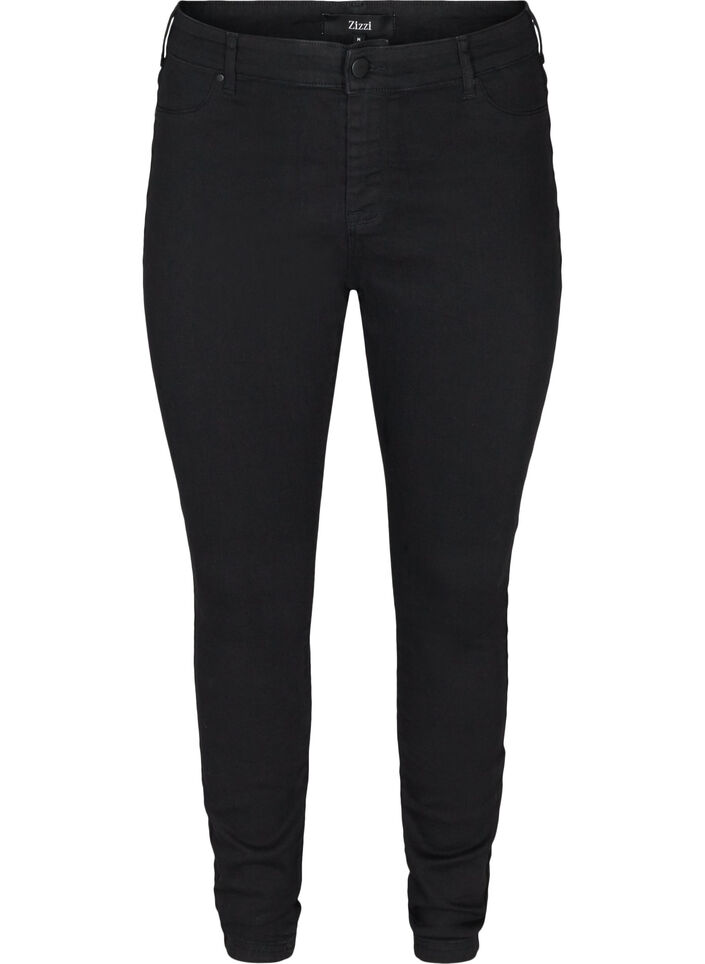 Cotton-blend jeggings, Black, Packshot image number 0
