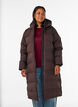Long puffer winter coat with hood, Brown, Model image number 0