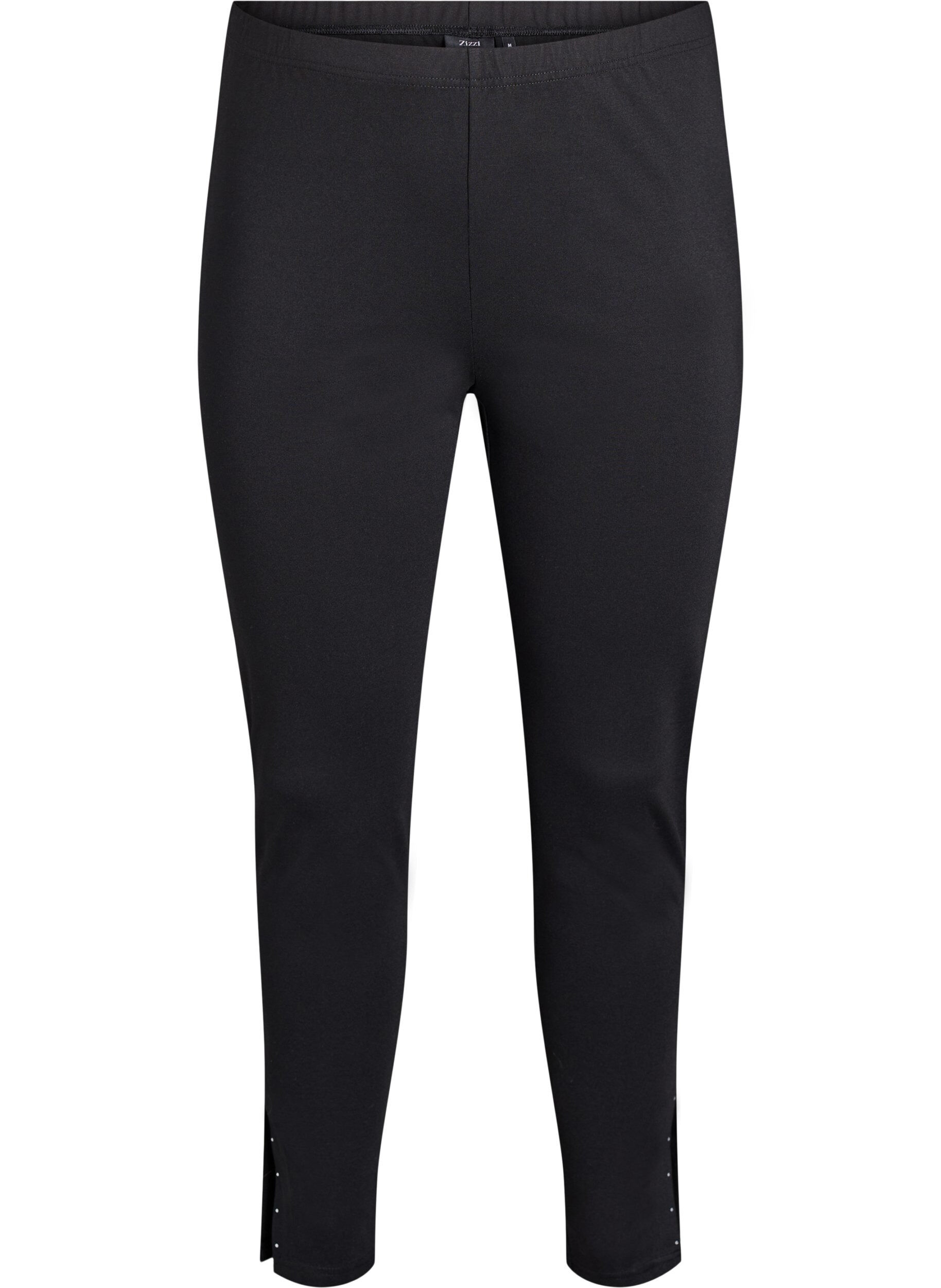 Leggings with slits and small rhinestones