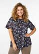 FLASH - T-shirt with floral print, Black, Model image number 0