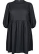 FLASH - Short dress with texture and 3/4 sleeves, Black, Packshot image number 0