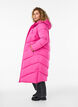 Long puffer coat with hood and pockets, Rose, Model image number 2