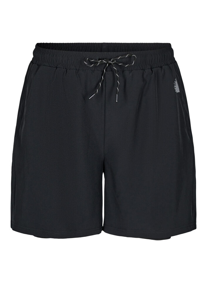 Training shorts with inner shorts, Black, Packshot image number 0