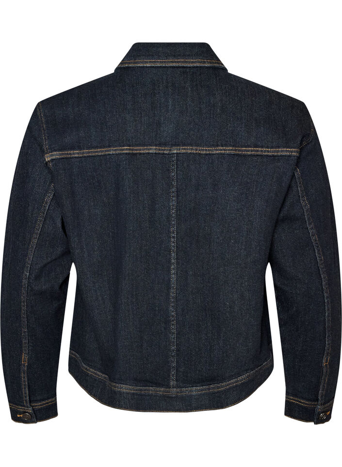 Classic denim jacket with contrast stitching, Blue, Packshot