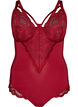 Underwired lace body with strap detail, Red, Packshot image number 0