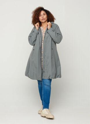 Jacket with pockets and hood, Balsam Green, Model image number 3