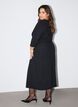 Jersey dress with draping and decorative buckle, Black, Model image number 1