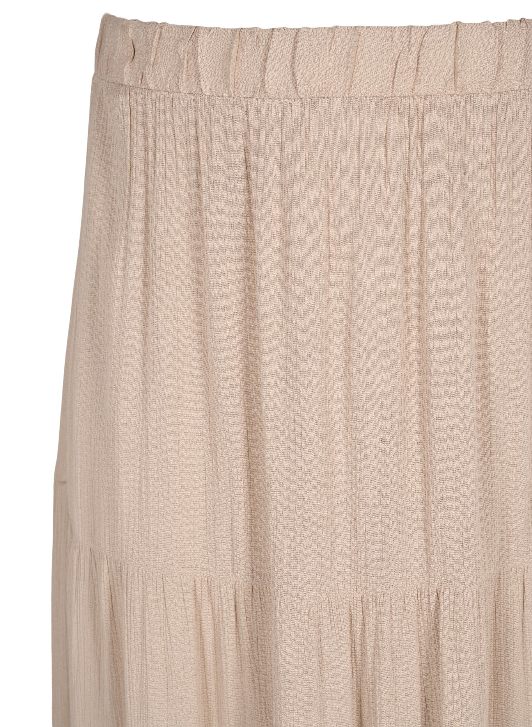 Zizzifashion Long skirt with elasticated waist, Beige, Packshot image number 2