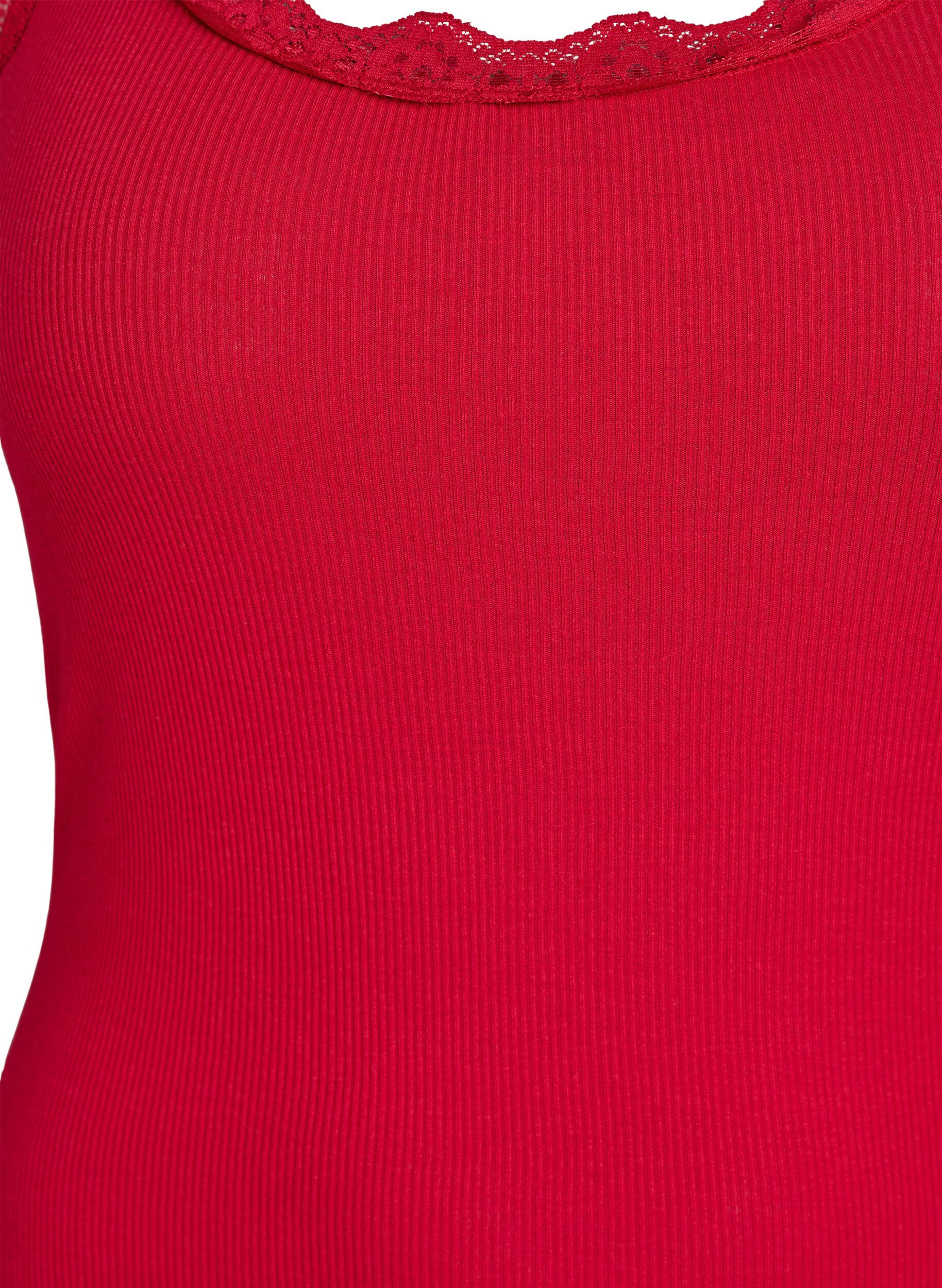 Zizzifashion Top with lace trim, Red, Packshot image number 2