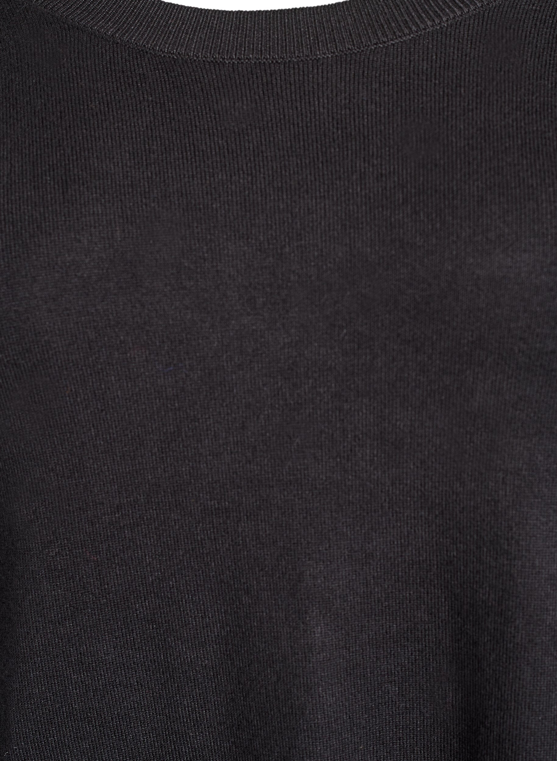 Zizzifashion Knitted blouse with side buttons, Black, Packshot image number 2