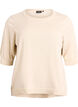 Fine-knit blouse with short sleeves, Beige, Packshot image number 0