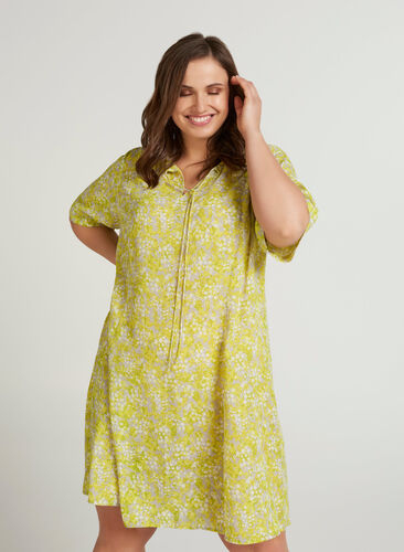 Tunic, Sunny Lime AOP, Model image number 0