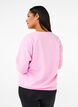 Sweatshirt with terry text, Pink, Model image number 2