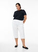 Cotton Capri trousers , White, Model image number 0