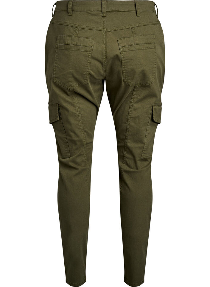 Slim fit trousers with cargo pockets, Green, Packshot image number 1