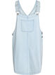 Short denim dungaree dress in striped cotton, Light Blue, Packshot image number 0