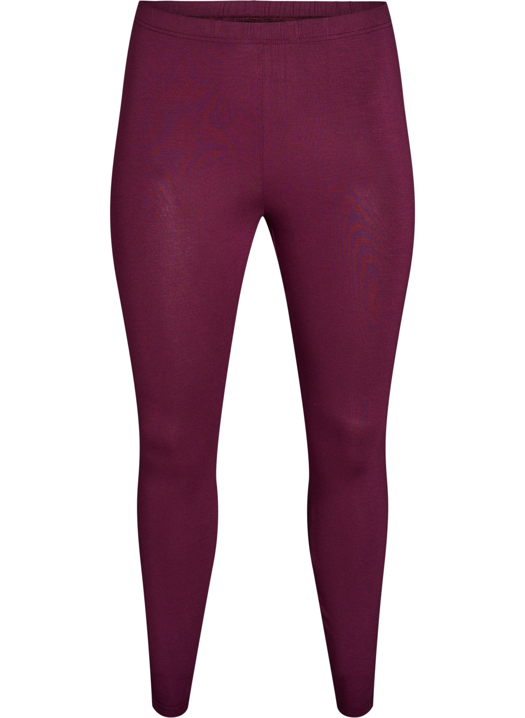 Zizzifashion Basic leggings in viscose, Dark Bordeaux, Packshot image number 0
