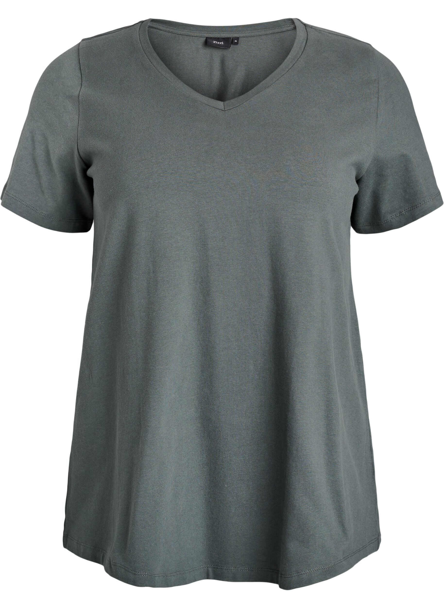 Solid-coloured basic cotton T-shirt