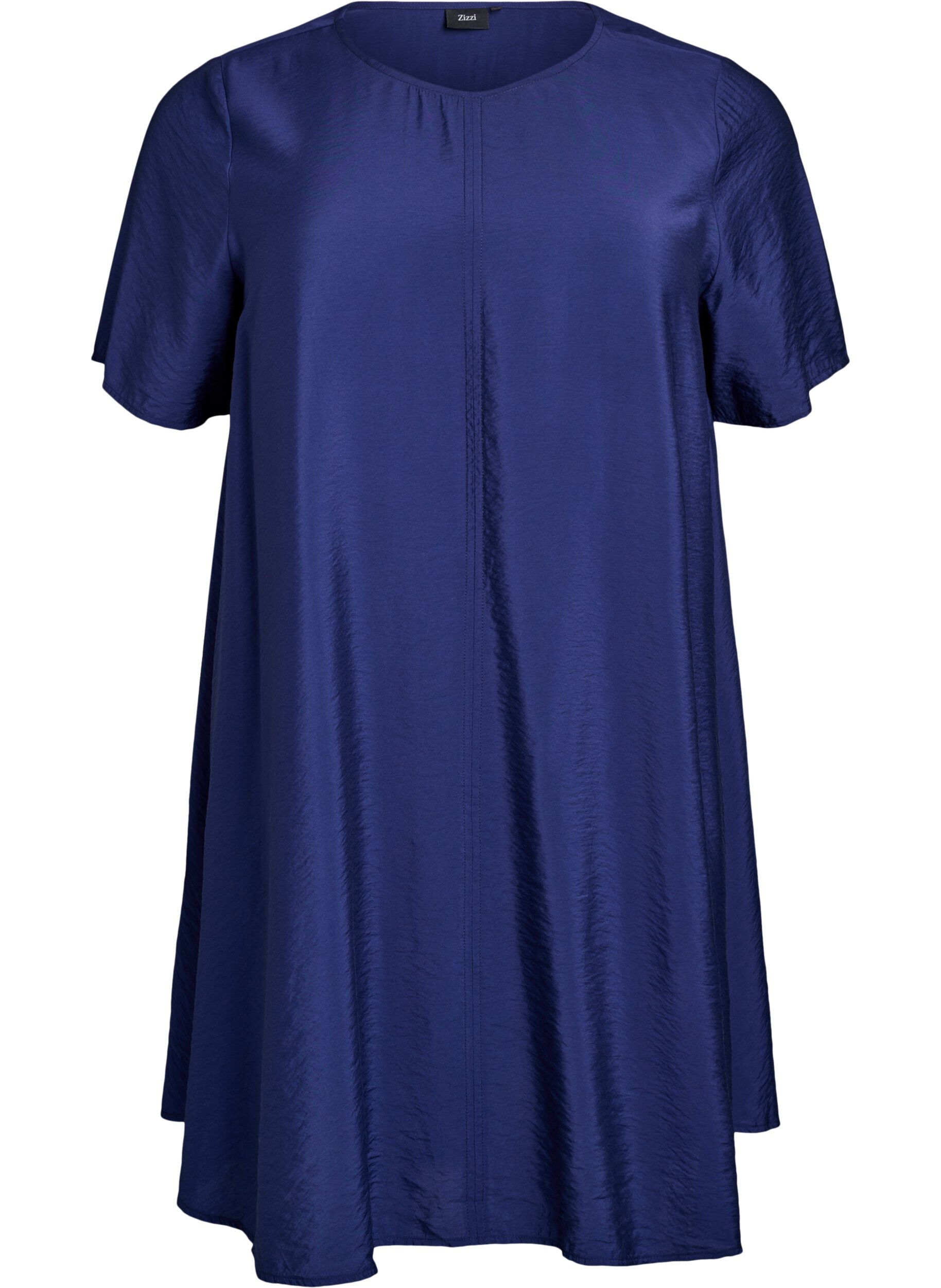 A-line viscose dress with short sleeves