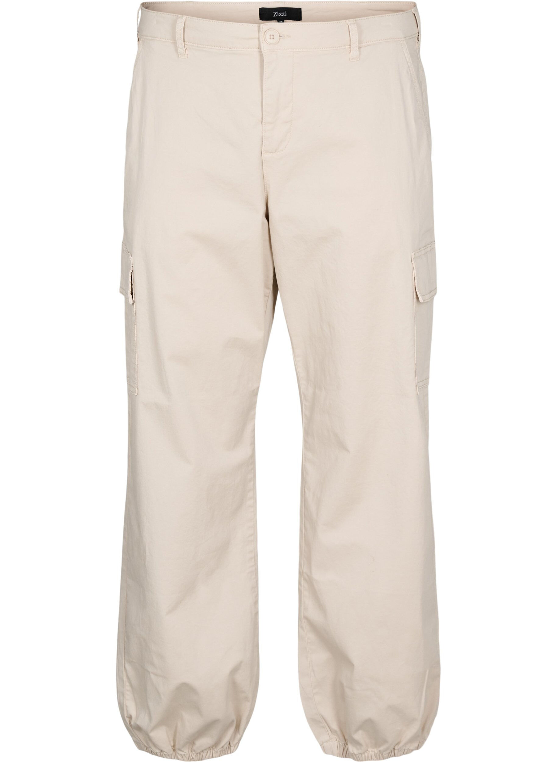 Zizzifashion High-waisted cargo trousers, Beige, Packshot image number 0