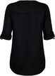 Cotton tunic with 3/4 sleeves, Black, Packshot image number 1
