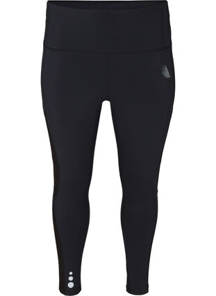 Cropped sport tights with high waist, Black, Packshot image number 0