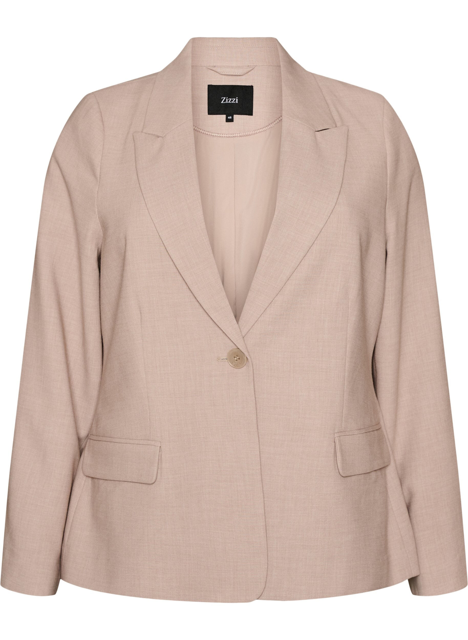 Classic blazer with single button closure and pockets