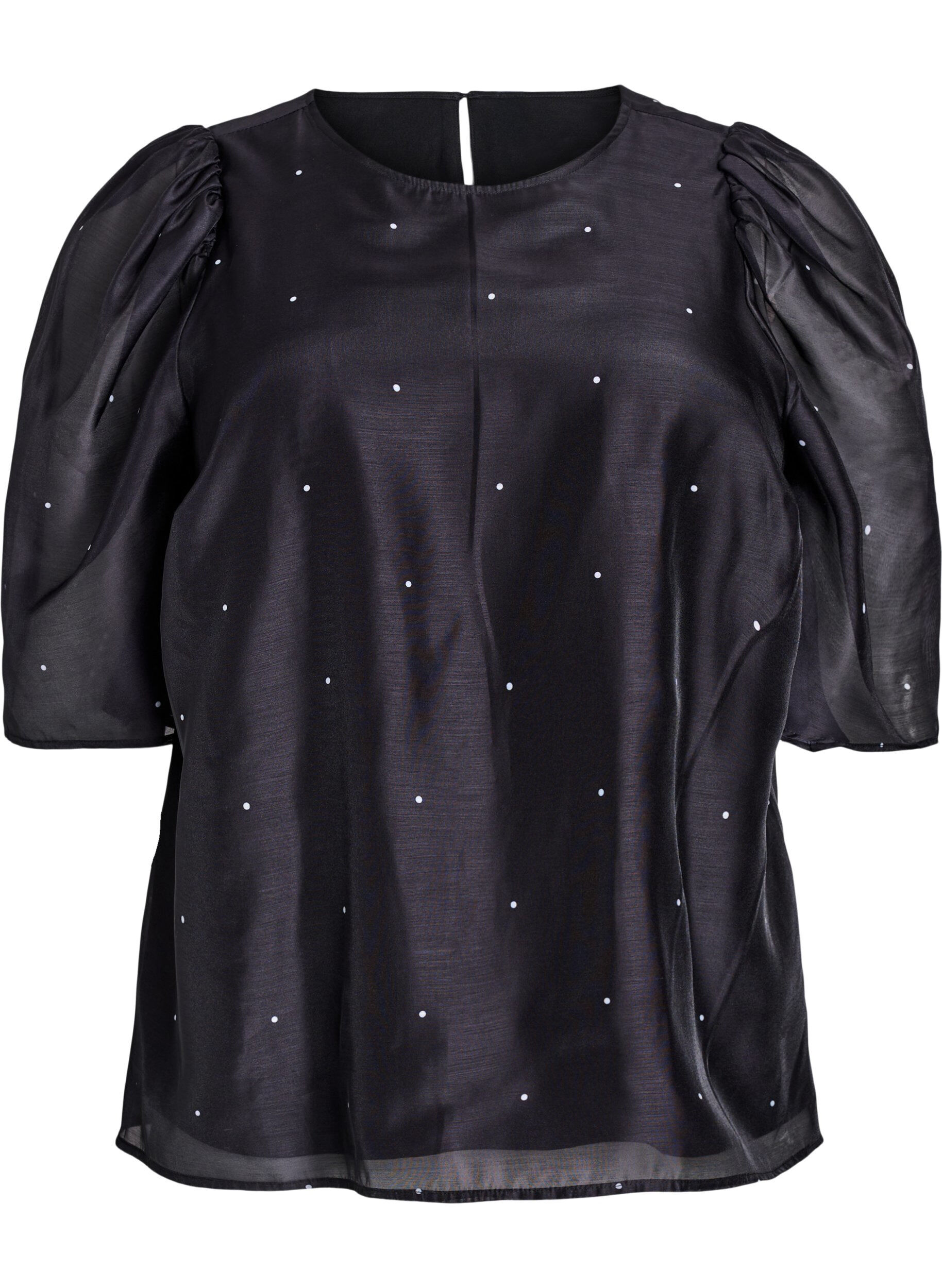 Party blouse in organza-look with dots