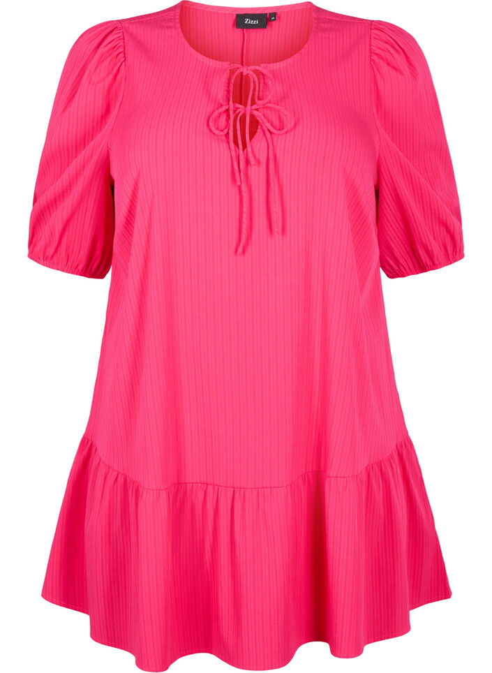 Tunic in viscose with ties, Bright Rose, Packshot image number 0