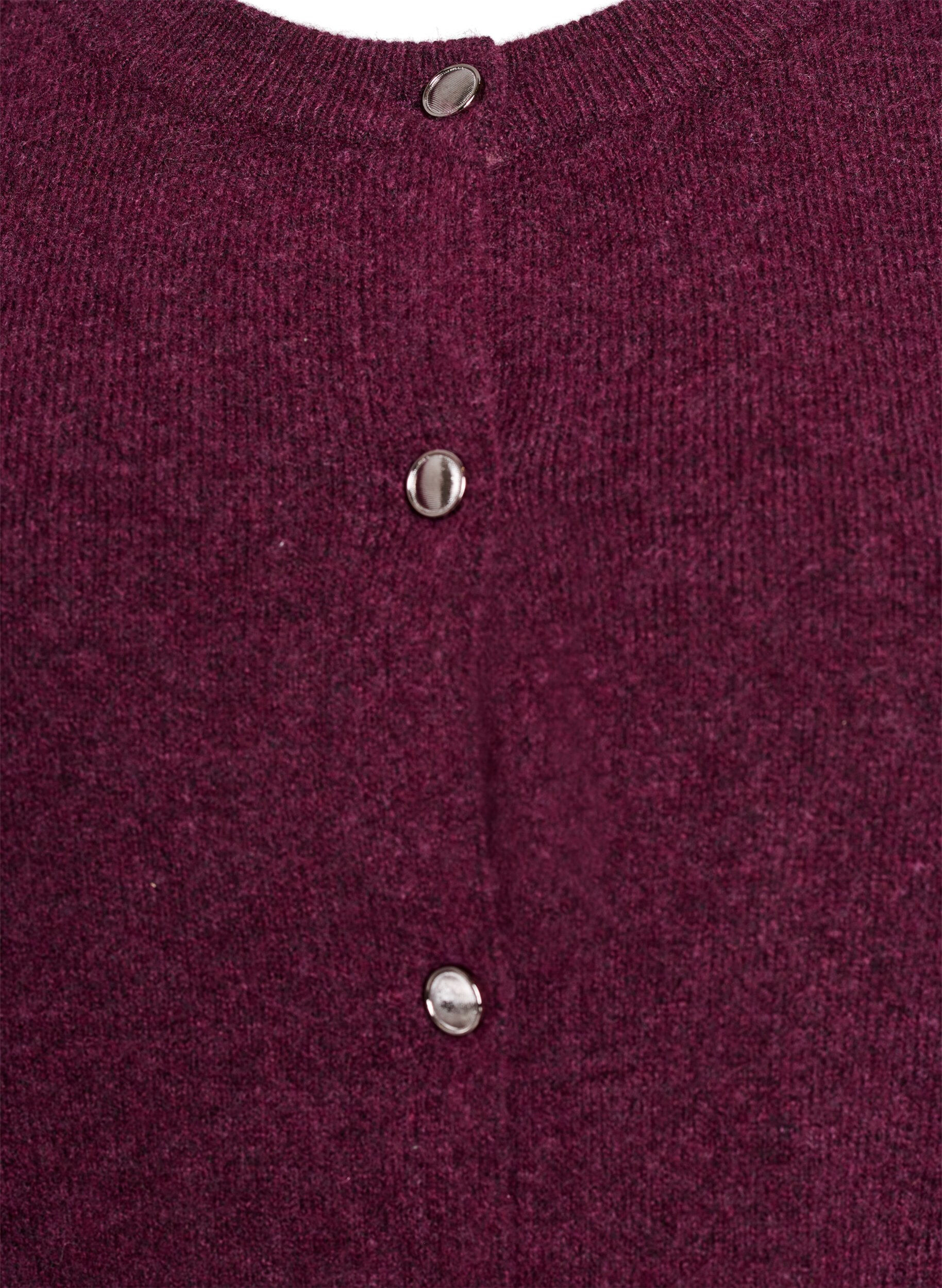 Zizzifashion Knitwear cardigan with short sleeves, Dark Bordeaux, Packshot image number 2